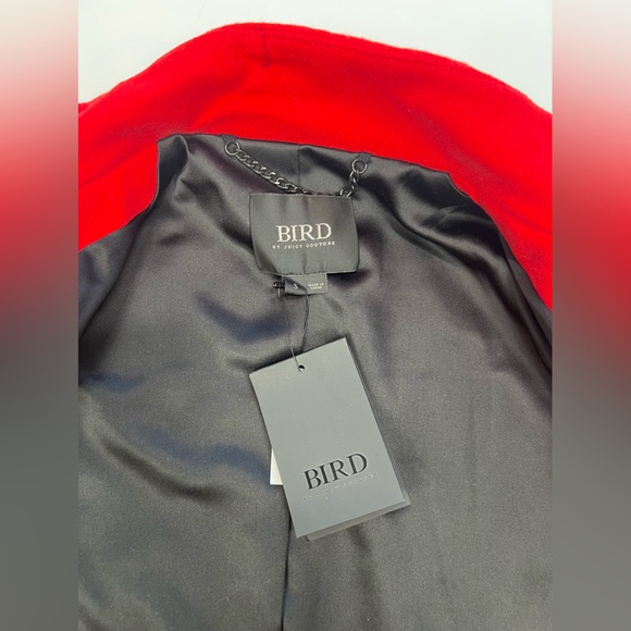 Juicy Couture Jacket Blazer Red Cropped Military Style Asymmetrical Coat Y2K Top - Picture 15 of 17